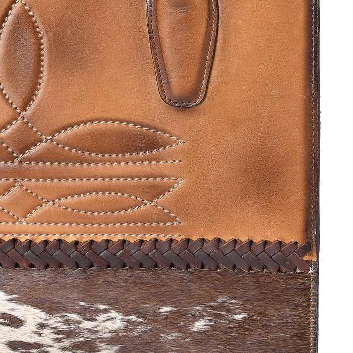 American Darling Boot Stitch and Cow Hide Tote
