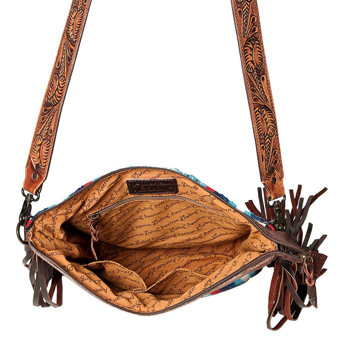 American Darling Floral Tooled Saddle Blanket Crossbody