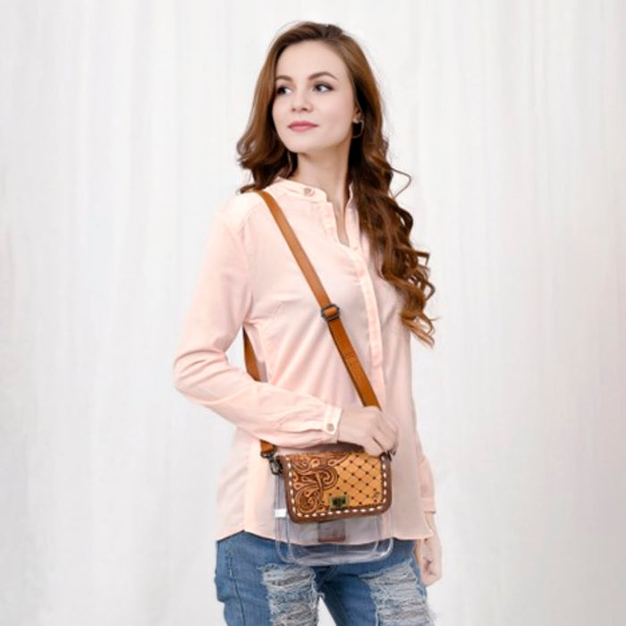 American Darling Clear Bag With Tooled Flap