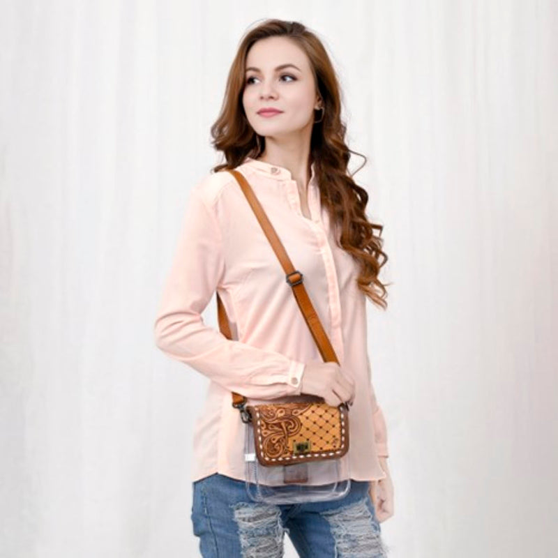 American Darling Clear Bag With Tooled Flap