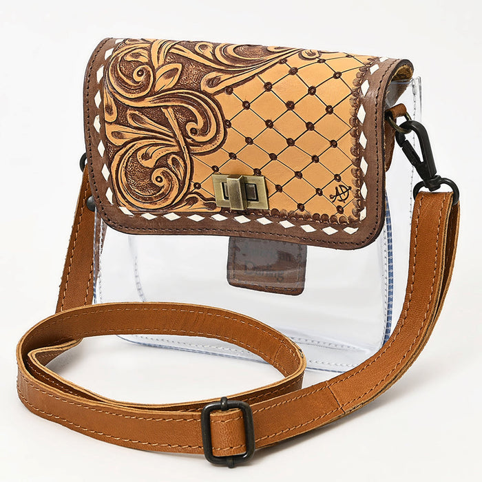 American Darling Clear Bag With Tooled Flap