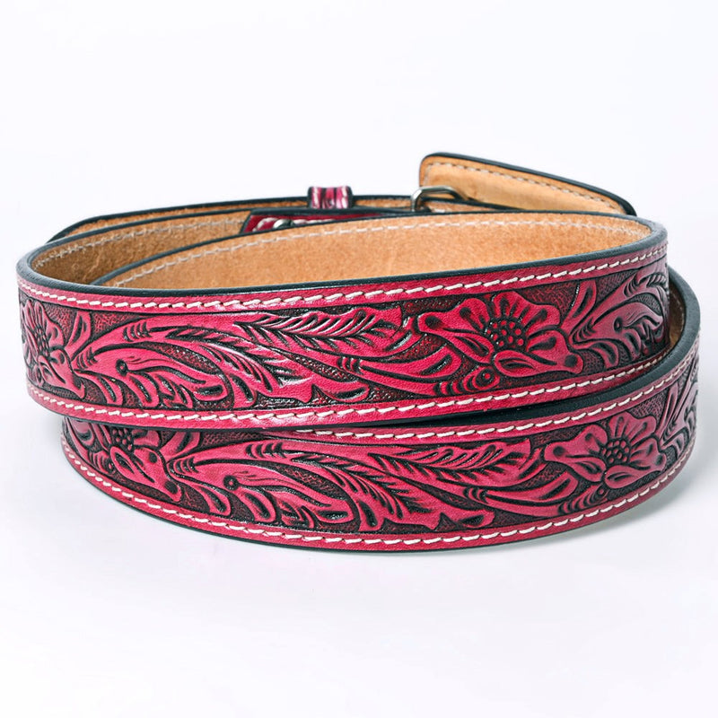 American Darling Pink Tooled Leather Belt