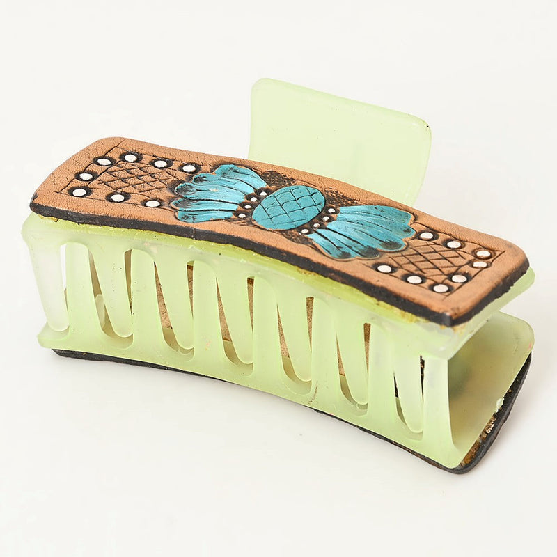 American Darling Tooled Leather Hair Clip