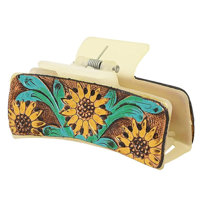 American Darling Tooled Sunflower Hair Clip