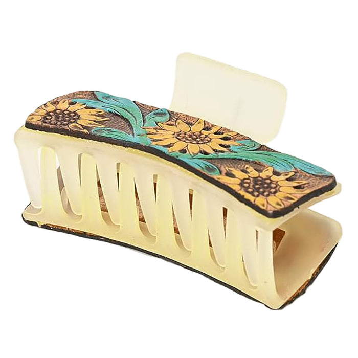 American Darling Tooled Sunflower Hair Clip