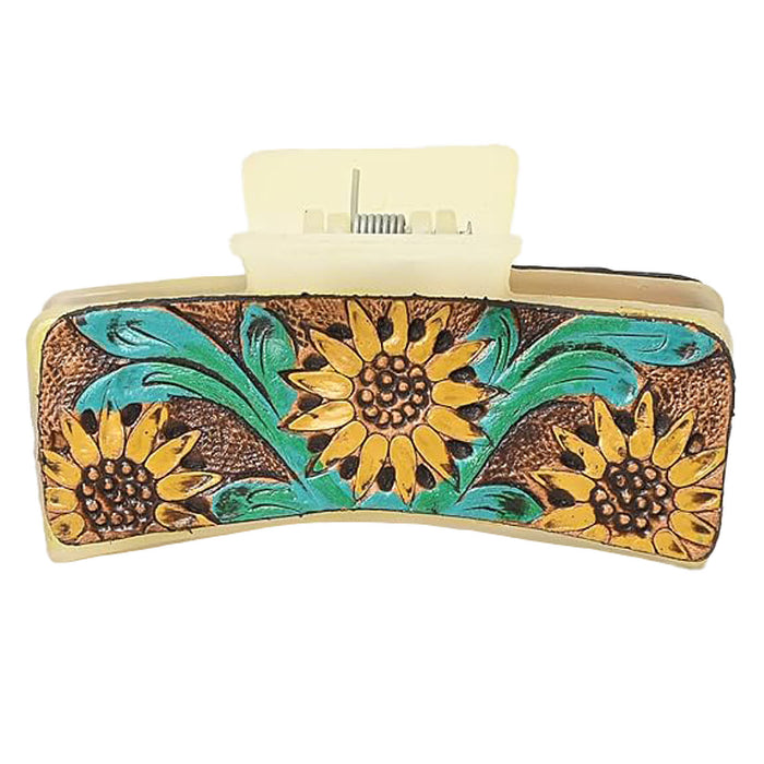 American Darling Tooled Sunflower Hair Clip