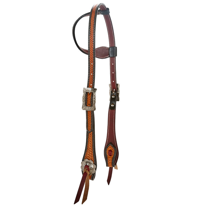 NRS Basket Stamp with Black Edge Single Ear Headstall