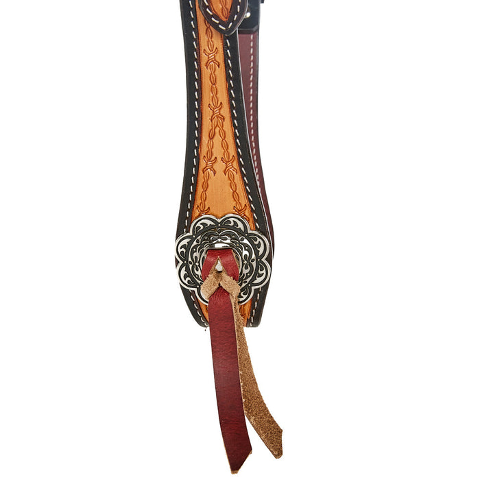 NRS Black Edge with Barbwire Single Ear Headstall