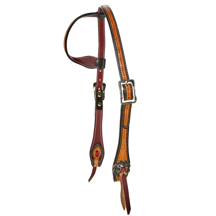 NRS Black Edge with Barbwire Single Ear Headstall