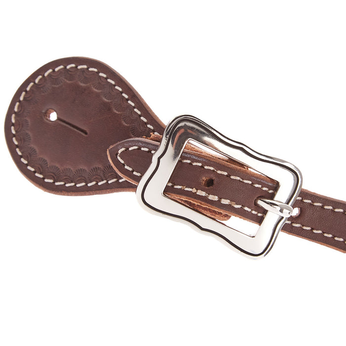 NRS Silver Buckle Rawhide Arrow Spur Straps