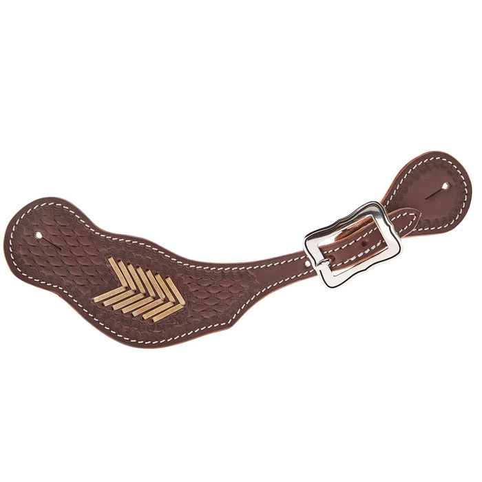 NRS Silver Buckle Rawhide Arrow Spur Straps