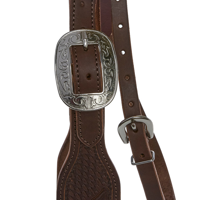 NRS Natural Basket Stamp Floral Combo Browband and Breast Collar Tack Set