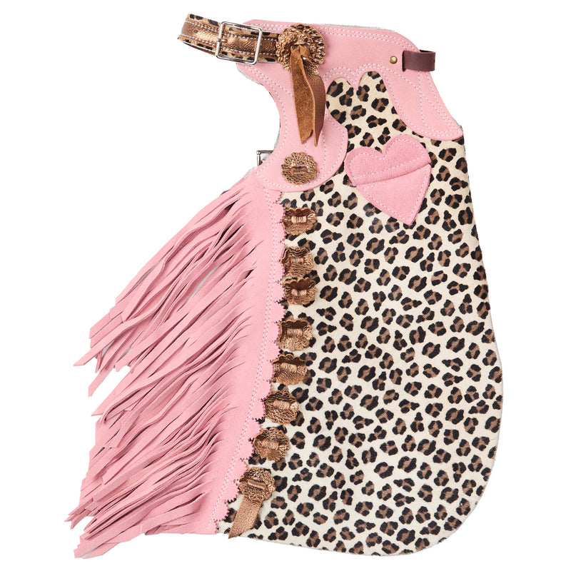 Arrow M Saddlery Cheetah and Pink Heart 4-5T Youth Chap