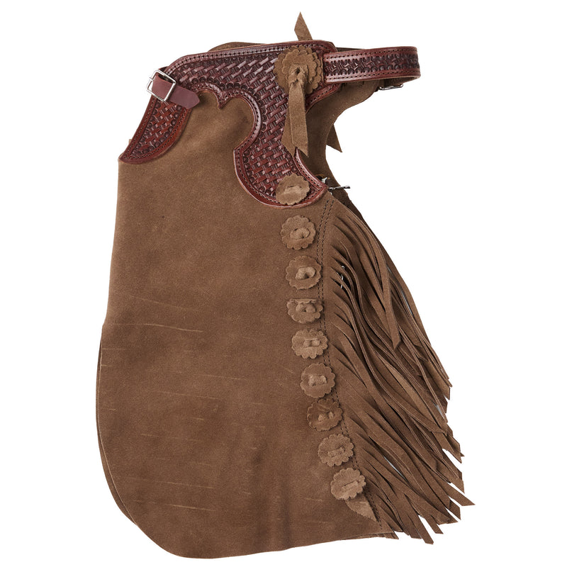 Arrow M Saddlery Tooled Basket Stamp Yoke Saddle Brown 2-3T Youth Chaps
