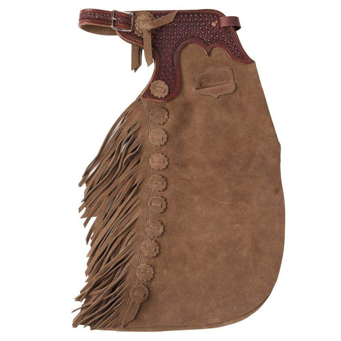Arrow M Saddlery Tooled Basket Stamp Yoke Saddle Brown 4-5T Youth Chaps