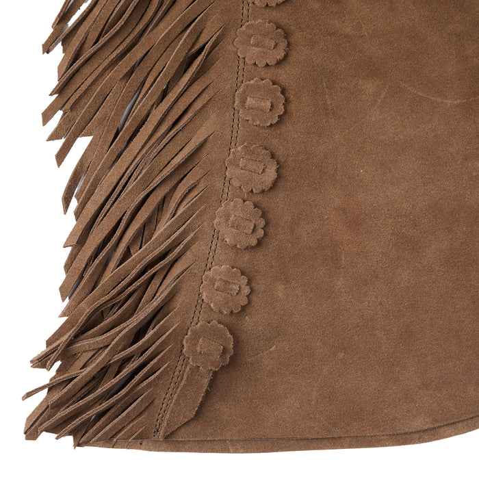 Arrow M Saddlery Tooled Basket Stamp Yoke Saddle Brown 6-7T Youth Chaps