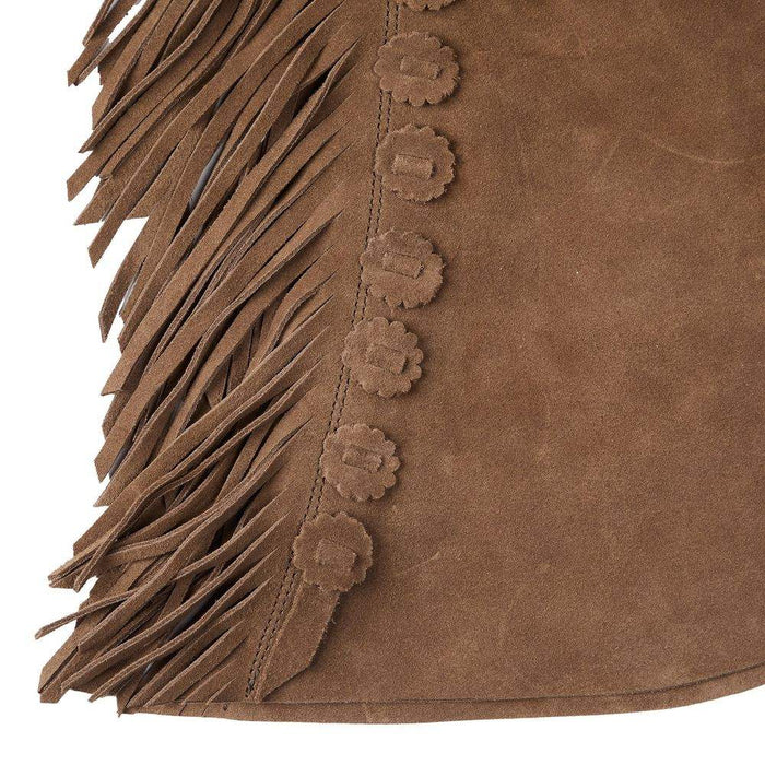 Arrow M Saddlery Tooled Basket Stamp Yoke Saddle Brown 4-5T Youth Chaps