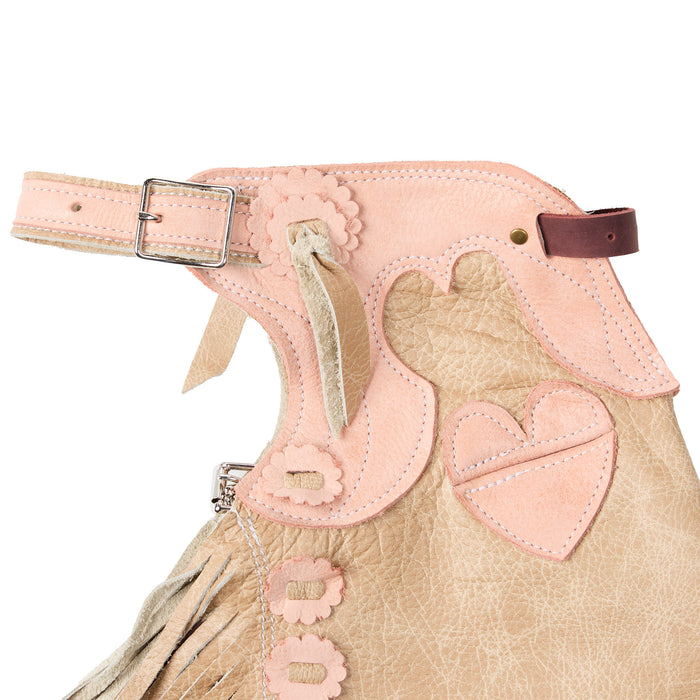 Arrow M Saddlery Vanilla and Light Pink Heart 8-10T Youth Chap