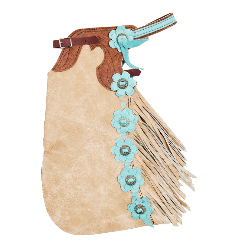 Arrow M Saddlery Vanilla Saddle Turquoise Flower 2-3T Youth Chap