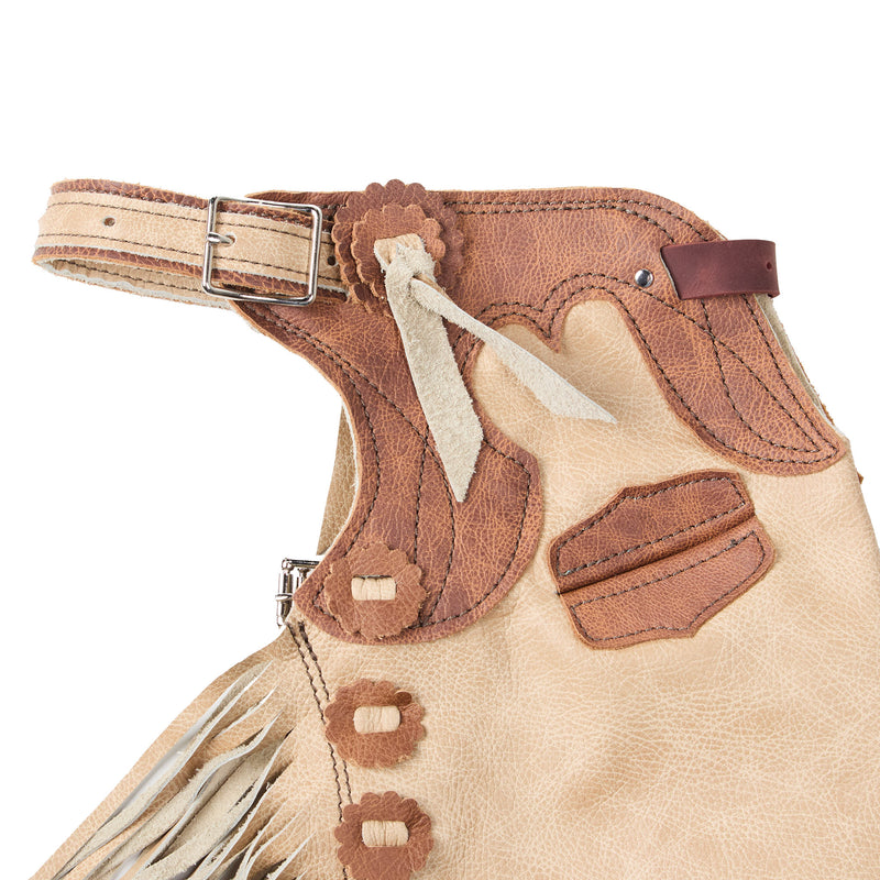 Arrow M Saddlery Vanilla and Saddle Brown 2-3T Youth Chaps
