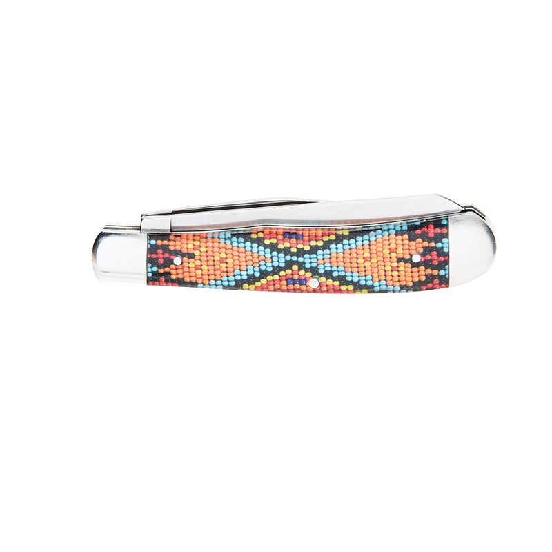 Western Fashion Circle SH Cutlery 4 1/4In Orange Fiesta Trapper Knife