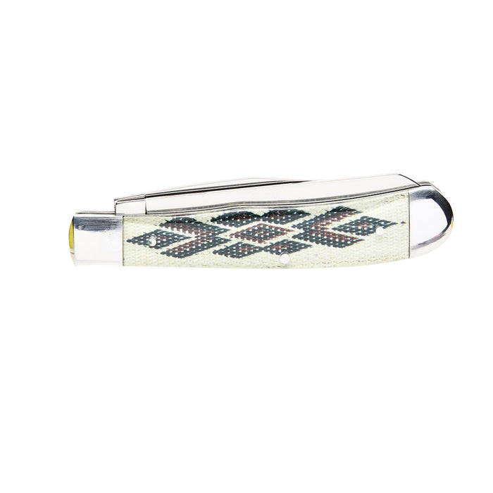 Western Fashion Circle SH Cutlery 4 1/4In White Southwest Trapper Knife
