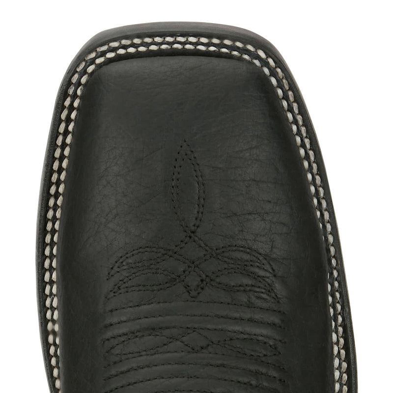 Justin Boot Company Men`s AQHA Three Bars Black 13in Black Cowhide Top