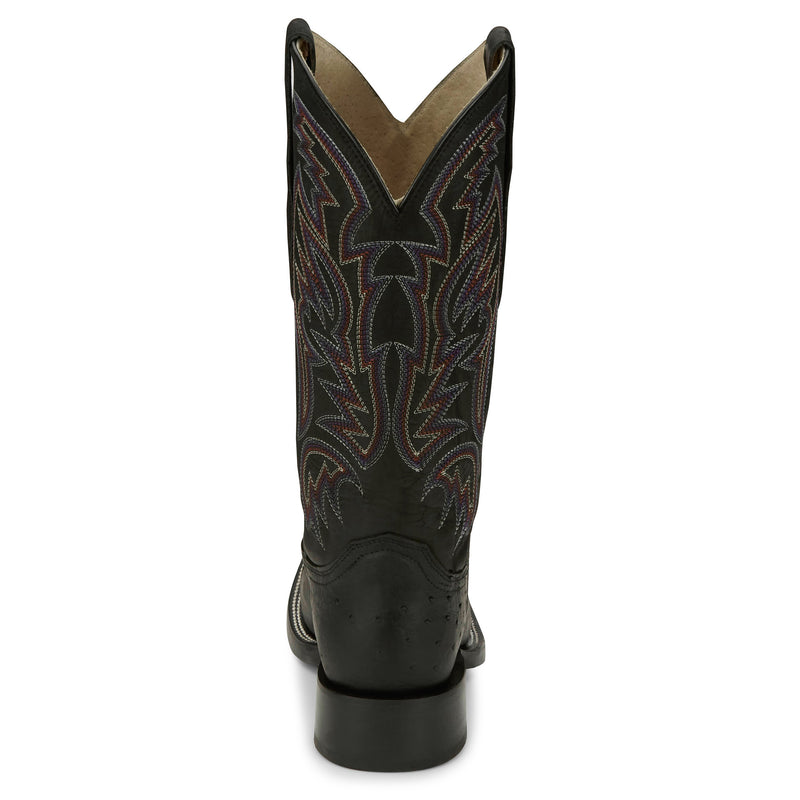 Justin Boot Company Men`s AQHA Three Bars Black 13in Black Cowhide Top