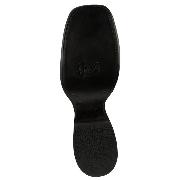 Justin Boot Company Men`s AQHA Three Bars Black 13in Black Cowhide Top