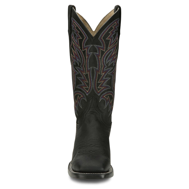 Justin Boot Company Men`s AQHA Three Bars Black 13in Black Cowhide Top