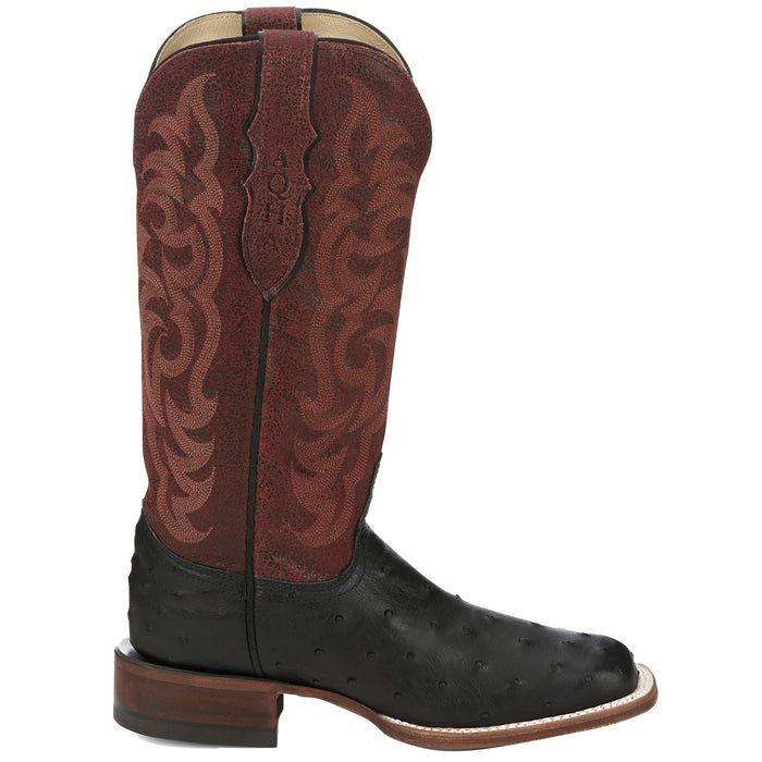 Justin Boot Company Women`s AQHA Cowgal Black Full Quill Ostrich 13 In Boot