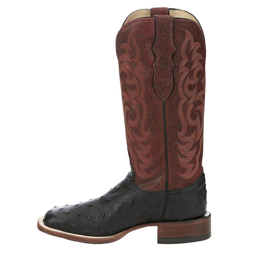 Justin Boots Women`s AQHA Cowgal Black Full Quill Ostrich 13 In Boot — NRS