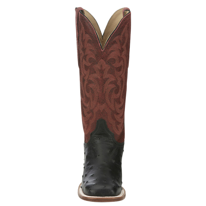 Justin Boot Company Women`s AQHA Cowgal Black Full Quill Ostrich 13 In Boot