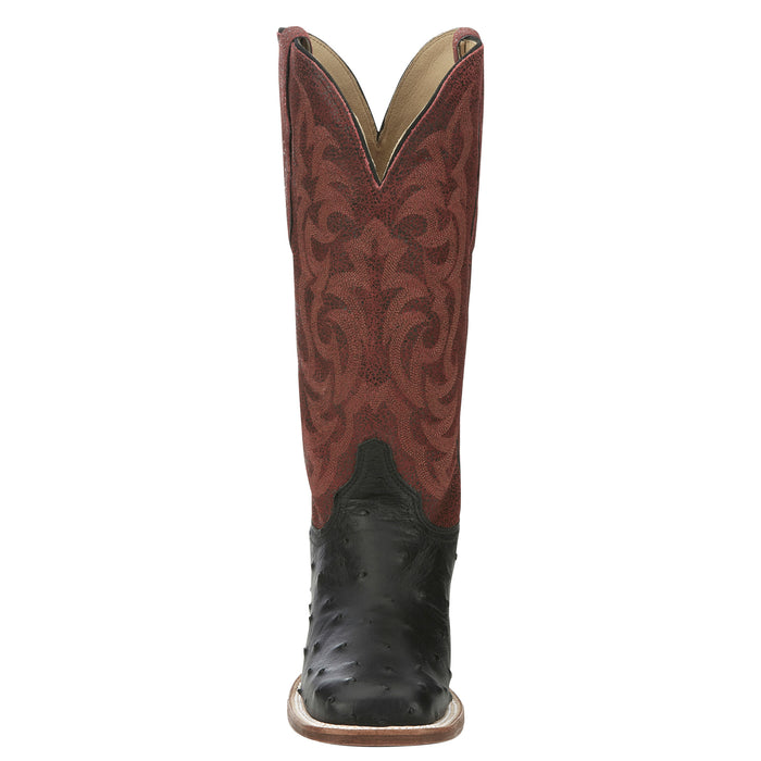 Justin Boot Company Women`s AQHA Cowgal Black Full Quill Ostrich 13 In Boot
