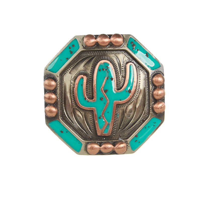 NRS Turquoise Resin Cactus 1.5in Screwback Concho