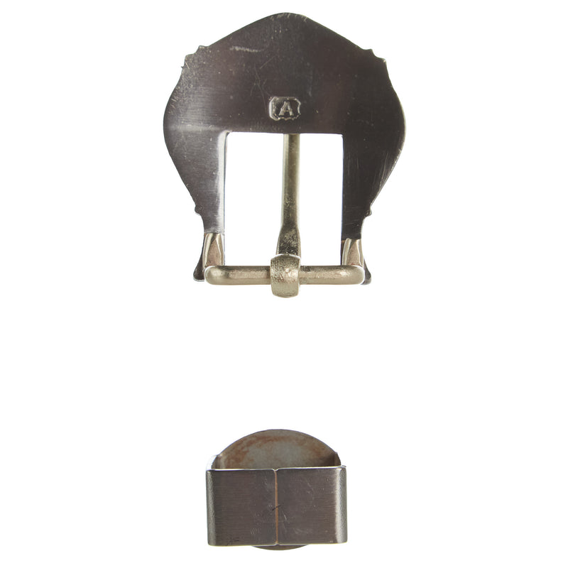 NRS White Stone Brass Flower 3/4in Buckle and Keeper Set