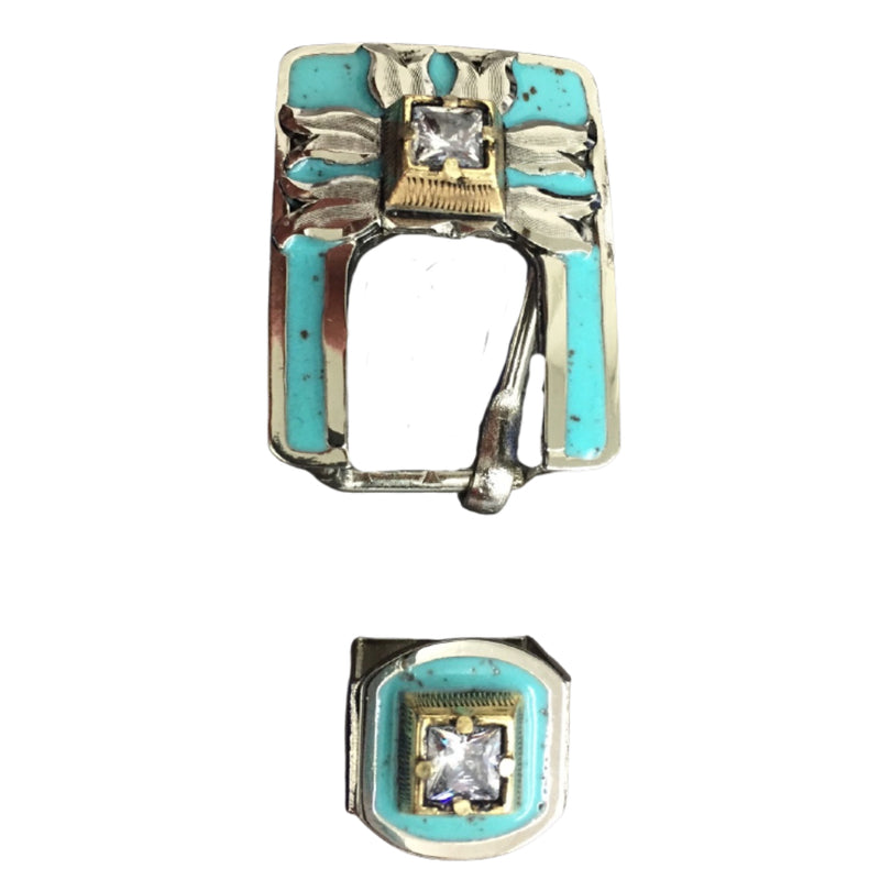 Augus Silversmiths Llc Turquoise Square Buckle Se