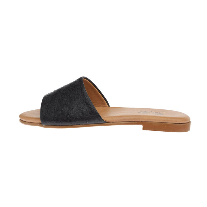 Agavesky Women's Eva Black Ostrich Sandal