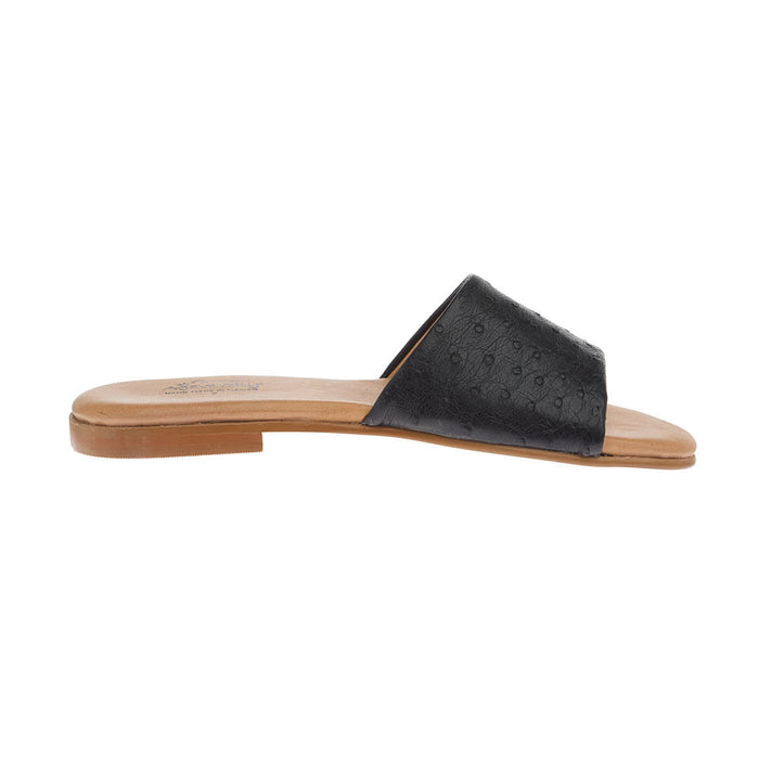 Agavesky Women's Eva Black Ostrich Sandal