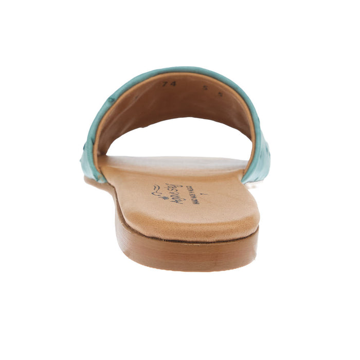 Agavesky Women's Eva Turquoise Ostrich Sandal