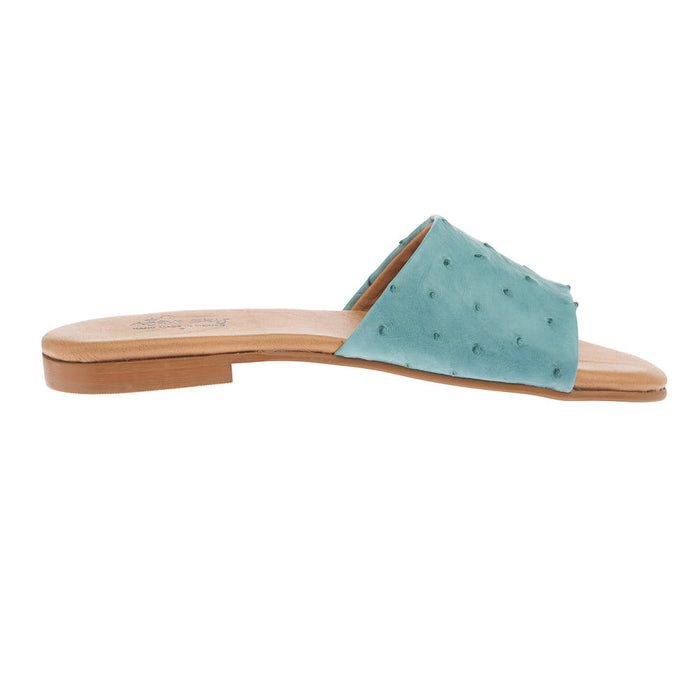 Agavesky Women's Eva Turquoise Ostrich Sandal