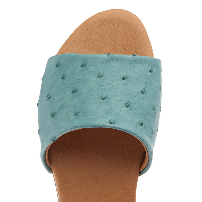 Agavesky Women's Eva Turquoise Ostrich Sandal