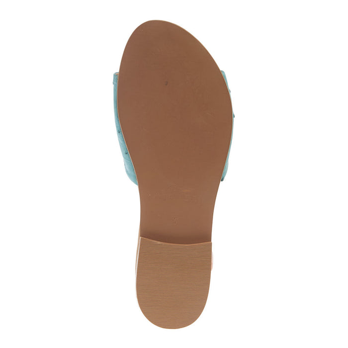 Agavesky Women's Eva Turquoise Ostrich Sandal