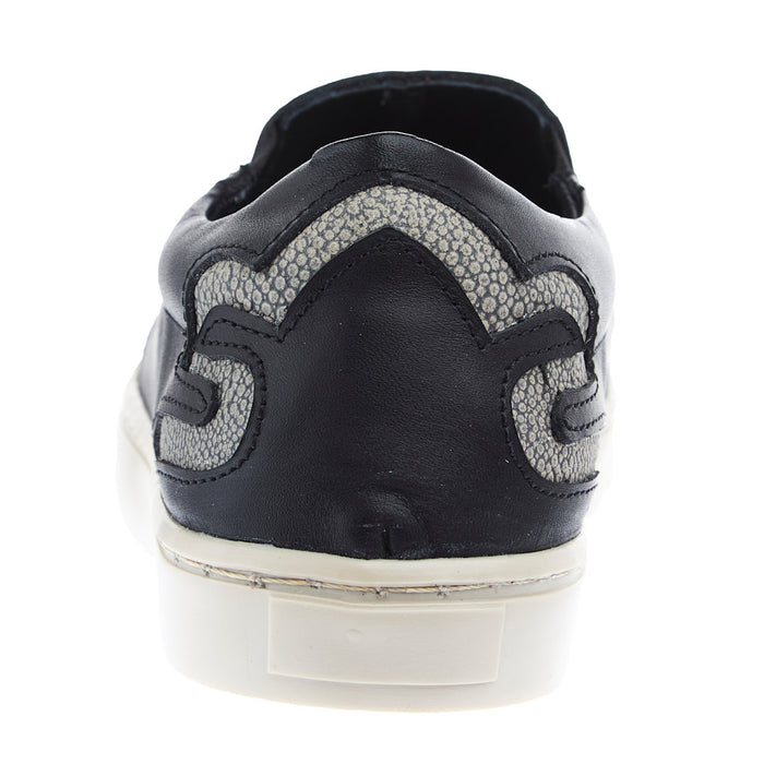 Agavesky Women's Kaitlyn Black and Faux Stingray Slip-on Tennis Shoe