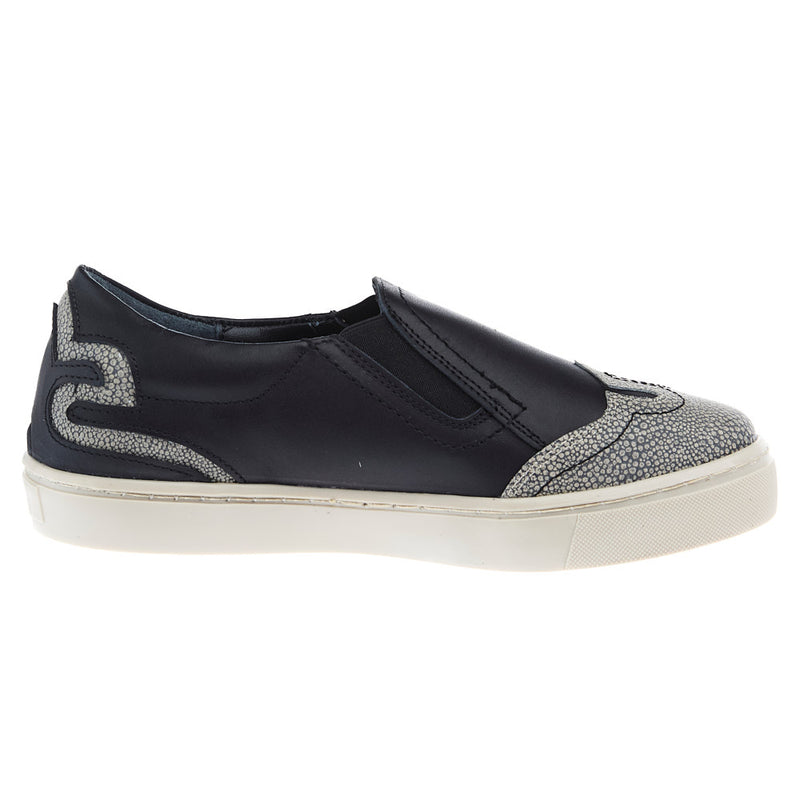 Agavesky Women's Kaitlyn Black and Faux Stingray Slip-on Tennis Shoe
