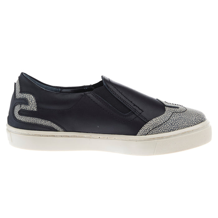 Agavesky Women's Kaitlyn Black and Faux Stingray Slip-on Tennis Shoe