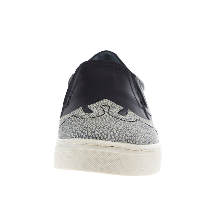 Agavesky Women's Kaitlyn Black and Faux Stingray Slip-on Tennis Shoe