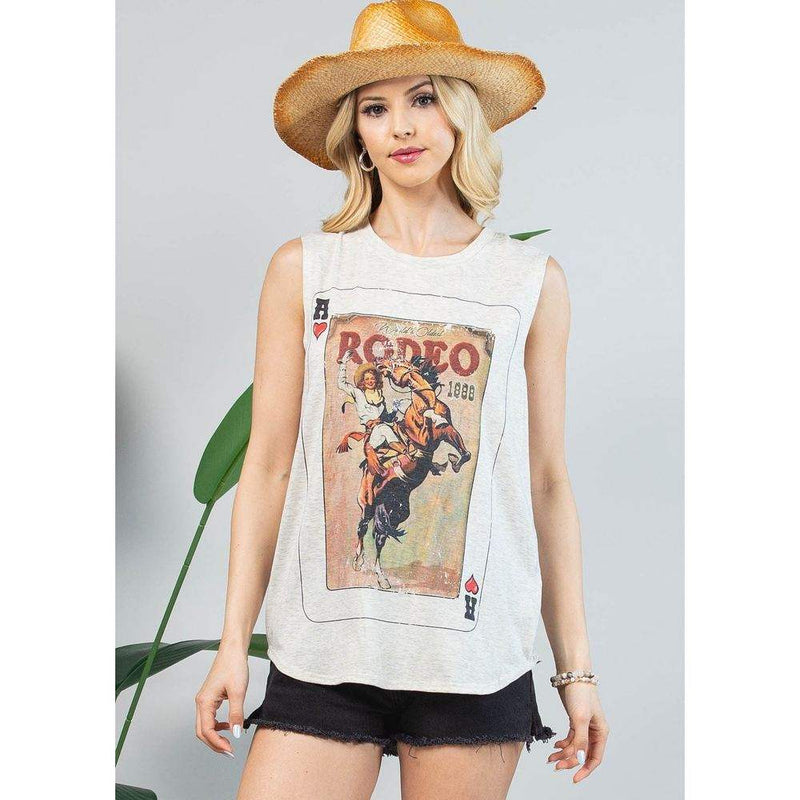 Avery Womens Oatmeal Vintage Playing Card Top