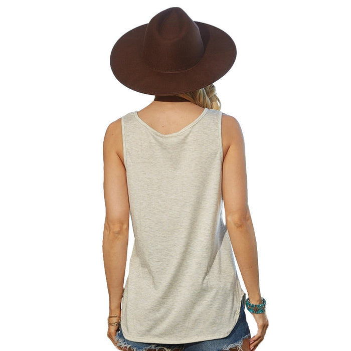 Avery Women's Oatmeal Cowboy Tank
