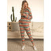Rock & Roll Denim Women's Button Stripe Print Joggers